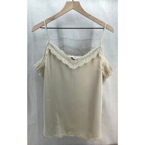 Loft Beige Satin Lace Trim Camisole Womens XL NWOT